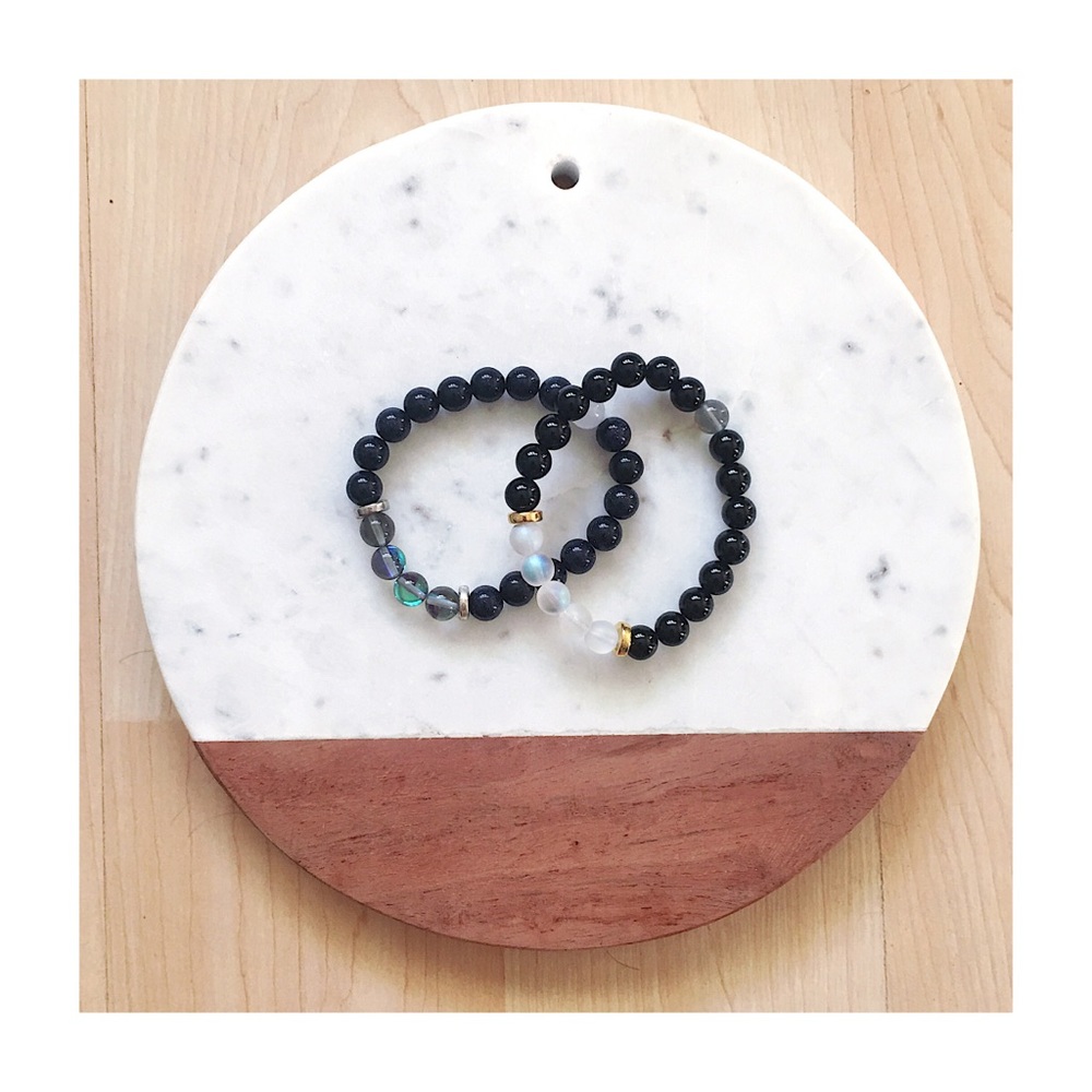 NWOT Black Beaded Bracelets (2)